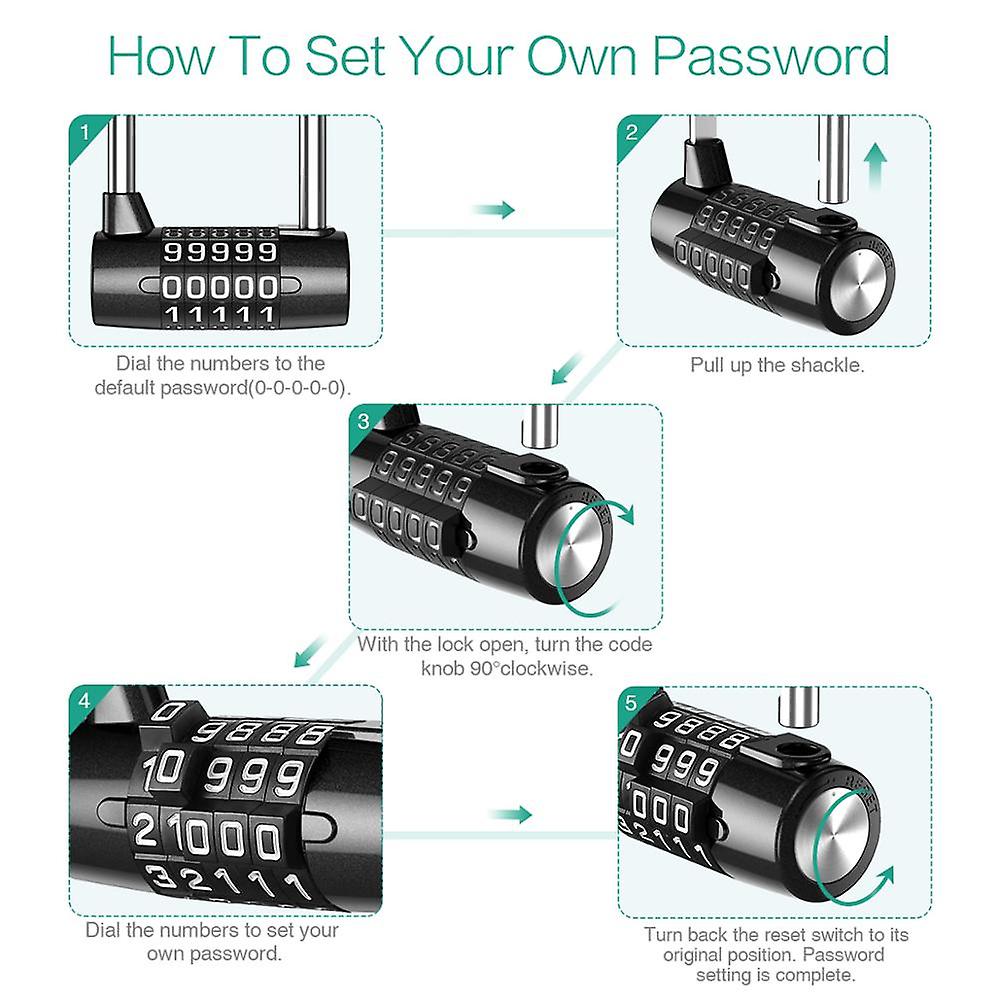 5 Digit Combination Lock Waterproof Security Padlock Outdoor Safety Gym Door Lock Lengthened Shackle Lock