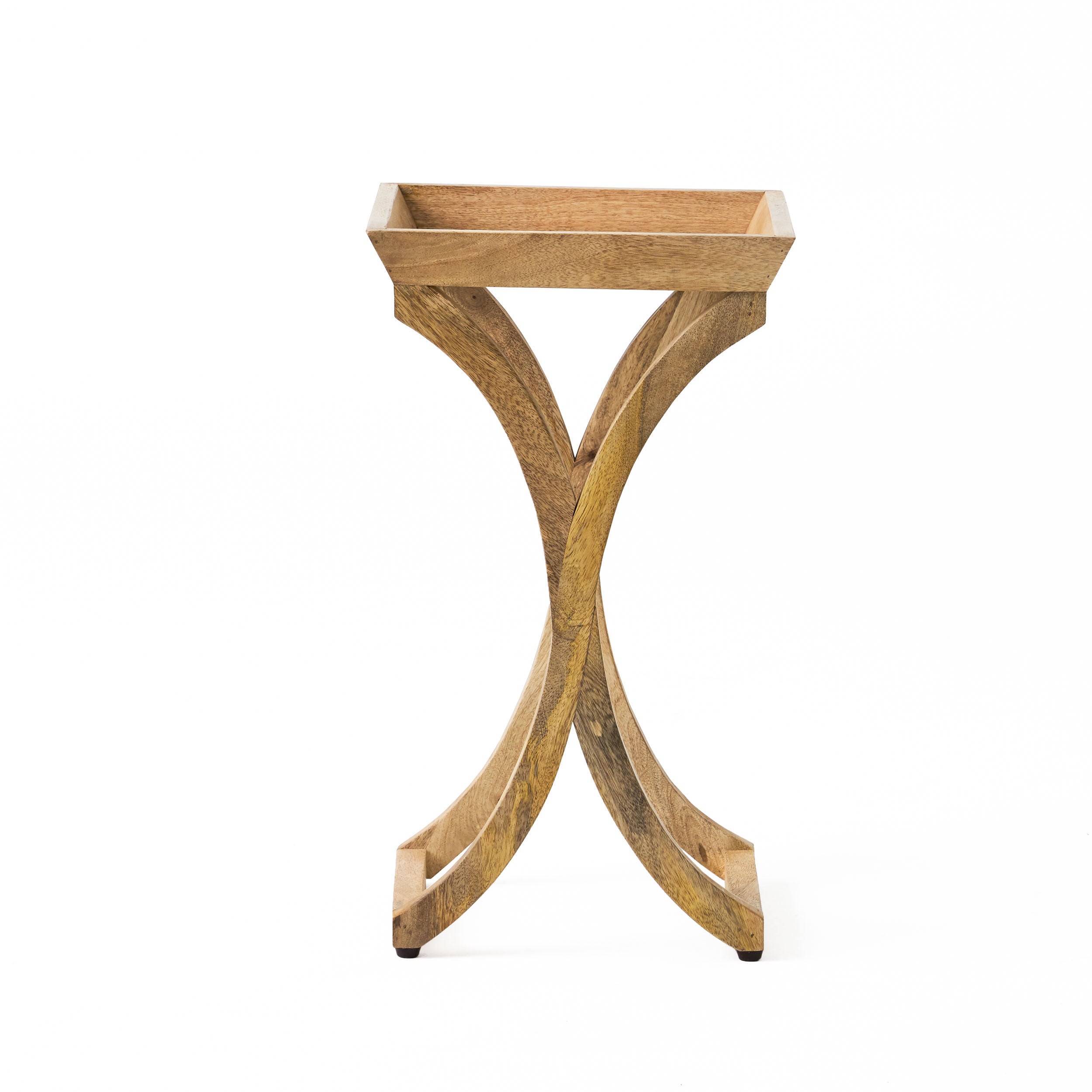 Thelen Rustic Handcrafted Mango Wood Side Table, Natural