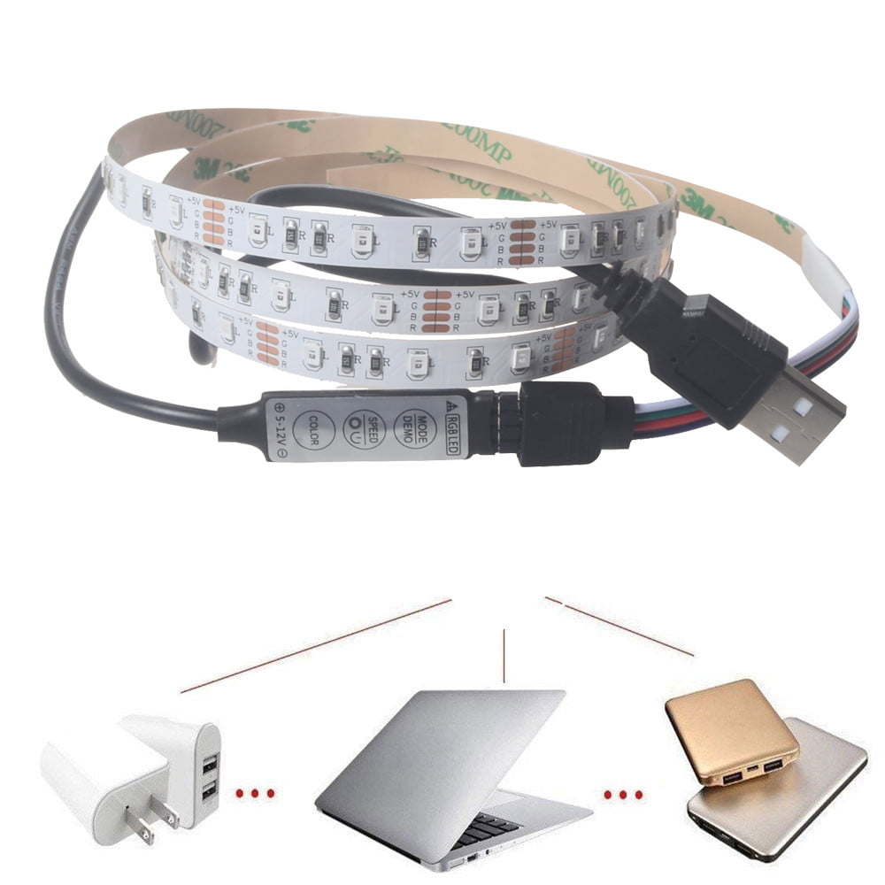 5V 2835 60SMD 100CM RGB LED Strip Light Bar TV Back Lighting Kit Led lights for bedroom outdoor floor lamp pendant DIY Wedding Party Bedroom Terrace(Multicolor)