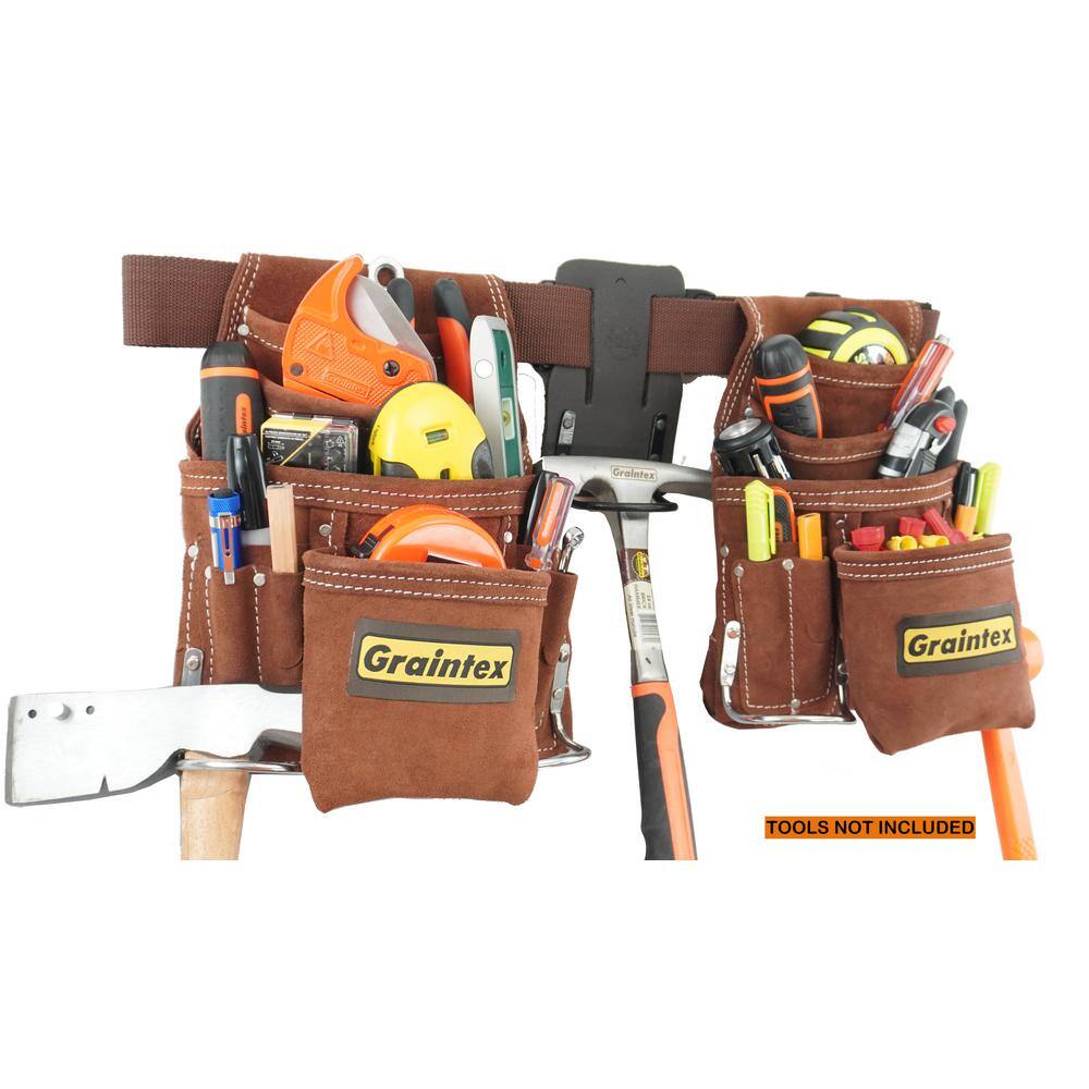 Graintex 20 Pocket Nail and Tool Pouch Set with 2 in. Belt and Hammer Holder SS2960