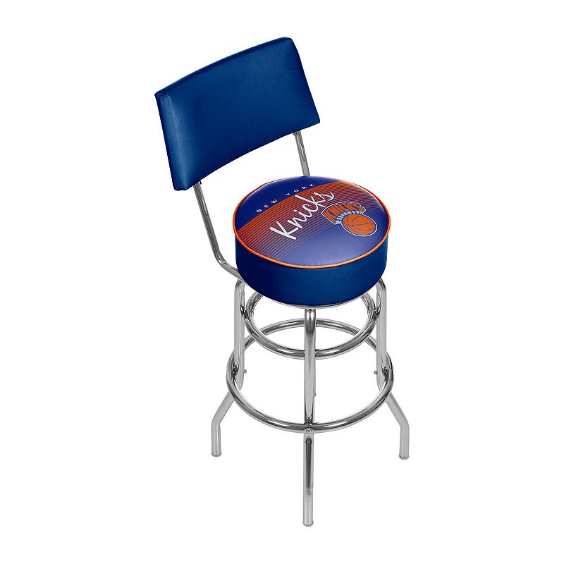 New York Knicks Hardwood Classics Padded Swivel Bar Stool with Back