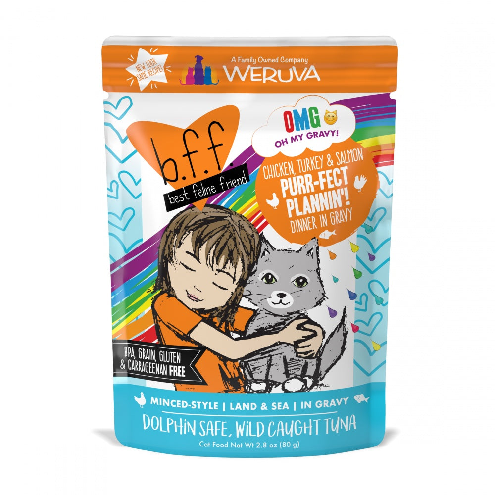 Weruva BFF Oh My Gravy Purr-Fect Plannin Grain Free Chicken， Tuna，  S