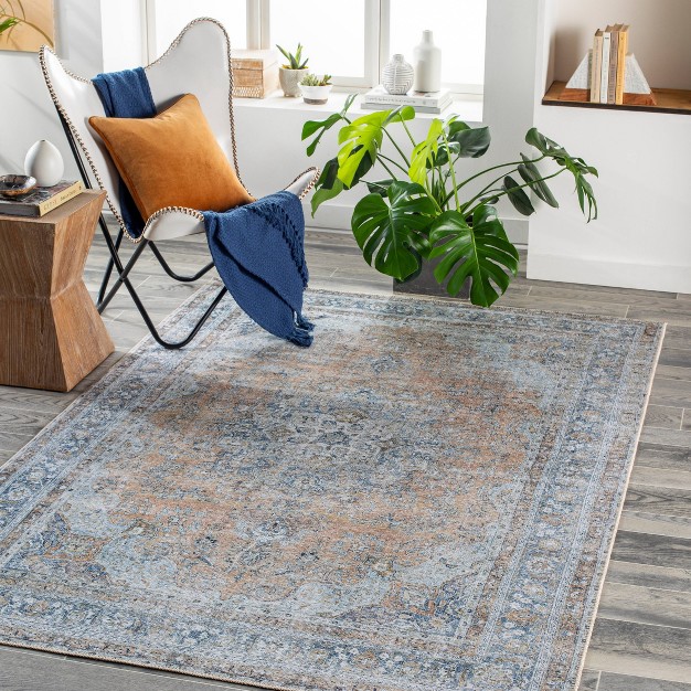 Tahmis Traditional Machine Washable Rug Blue Artistic Weavers