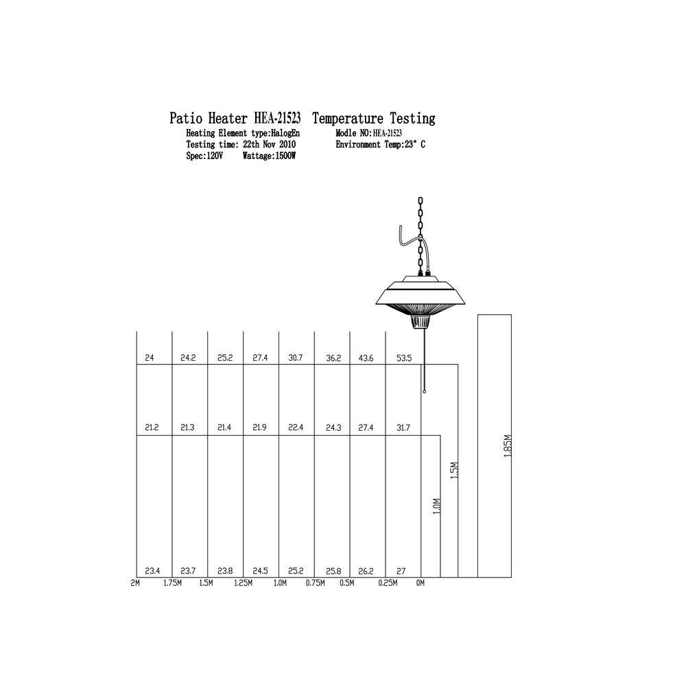 Ener-G+ 1500-Watt Infrared Hanging Electric Outdoor Heater HEA-21523