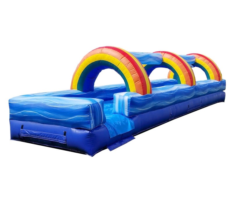 TentandTable Commercial Inflatable Slip n Slide, Blue Marble with Blower, 30'