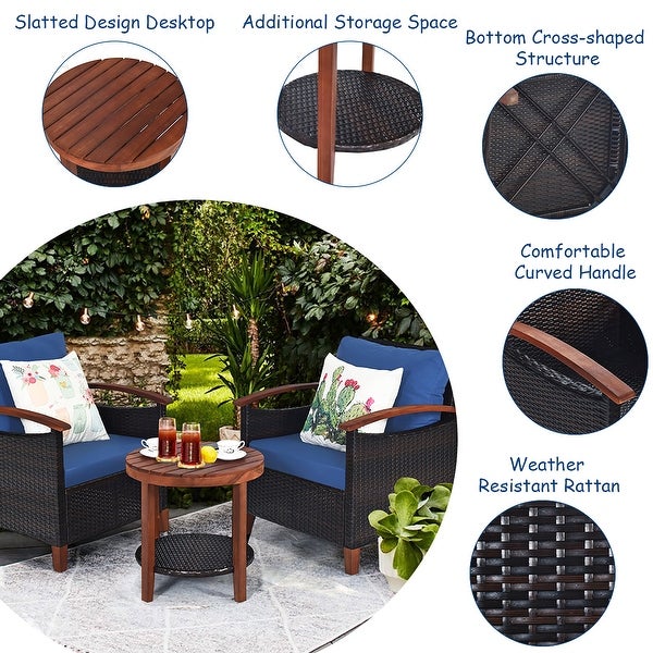 3 Piece Patio Rattan Furniture Set - Modern Furniture - Overstock - 37511920