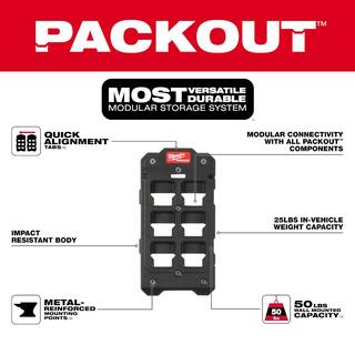 MW M18 18V Lithium-Ion PACKOUT 6-Port Rapid Charger wMounting Plate  (6) 8.0 Ah Batteries 48-59-1809-48-22-8486-48-11-1880X6