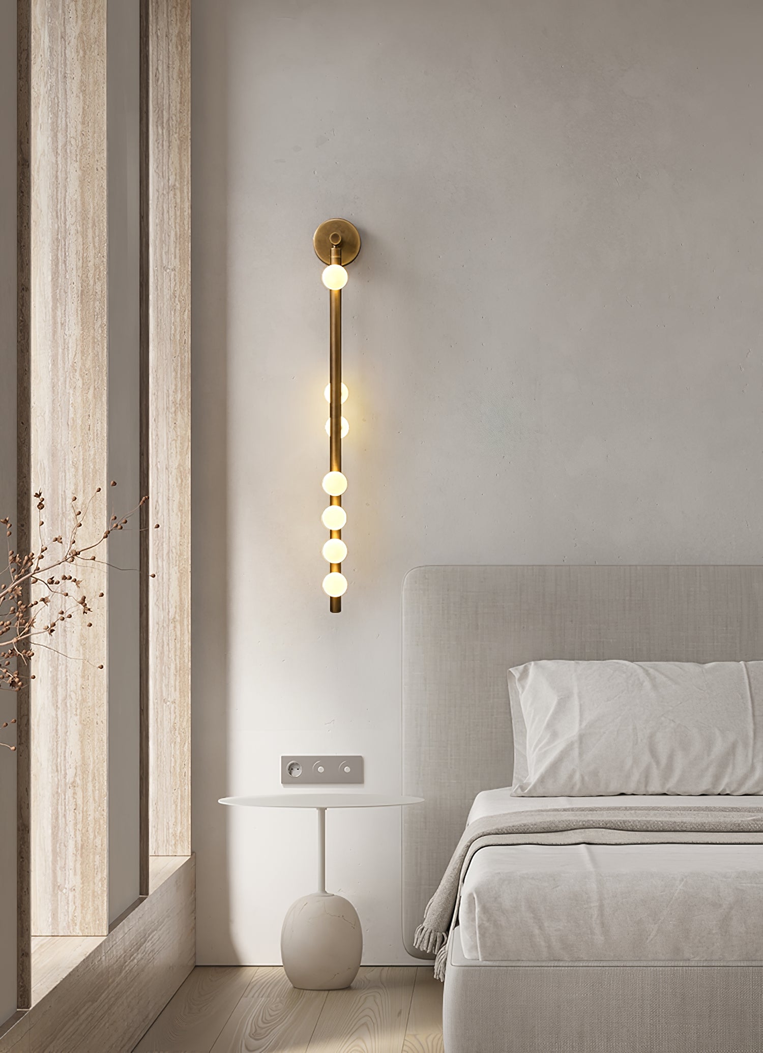 Brass Glass Tube Wall Lamp