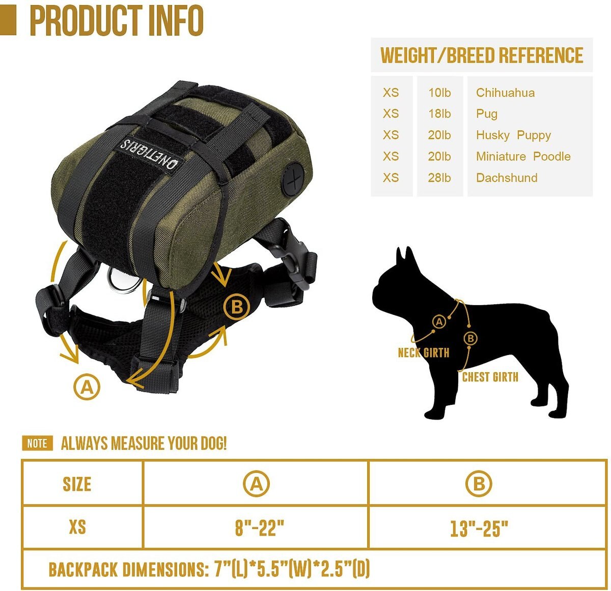 OneTigris Eureka K9 Dog Backpack