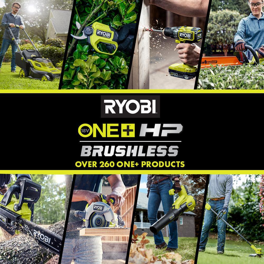 RYOBI ONE HP 18V Brushless Whisper Series Cordless Battery String Trimmer w Extra 5Pack PreCut Spiral Line