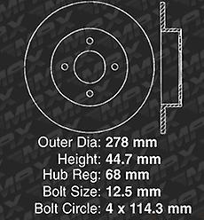 Max Brakes OE Series Rotors  Rear Premium Brake Rotors SY159742 [Fits:2003 - 2006 Nissan Sentra 2.5]