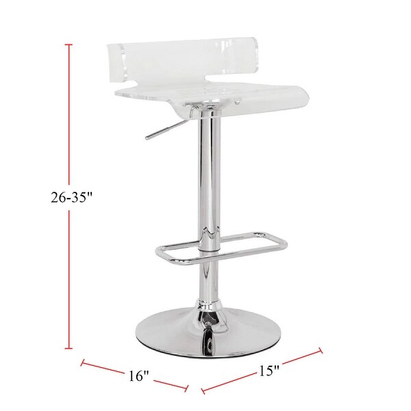 Acrylic Adjustable Stool with Swivel Base