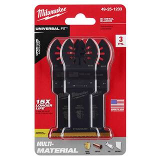 MW 1-38 in. Titanium Bi-Metal Universal Fit Wood and Metal Cutting Multi-Tool Oscillating Blade (3-Pack) 49-25-1233