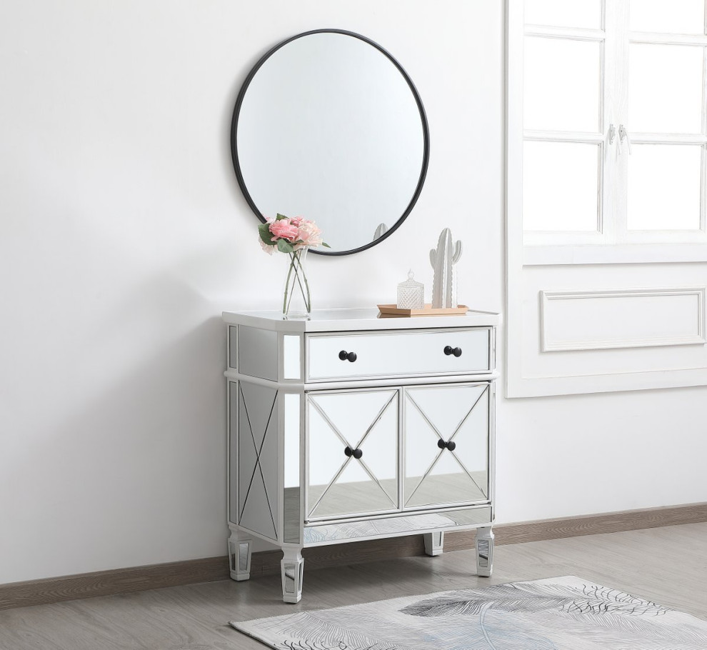 Calum 32 quotMirrored Cabinet   Traditional   Accent Chests And Cabinets   by Elegant Furniture  ampLighting  Houzz