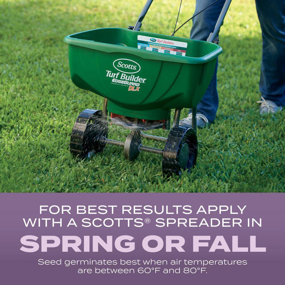 Scotts Turf Builder 5.6 lbs. Grass Seed Perennial Ryegrass Mix with Fertilizer and Soil Improver Establishes Quickly 18039