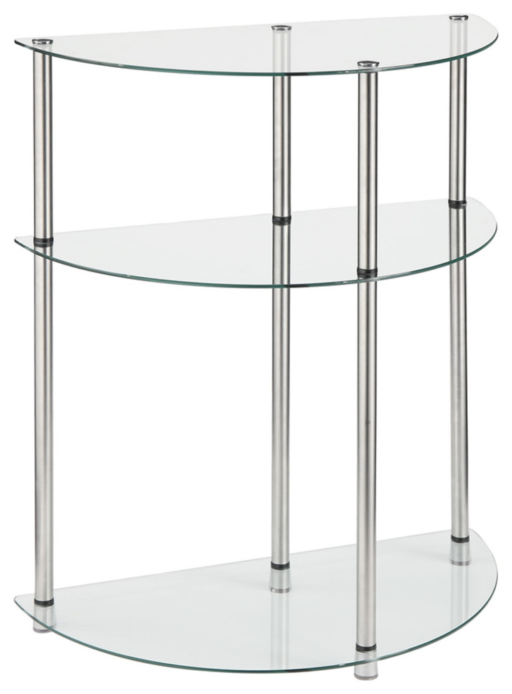 Designs2Go Classic Glass 3 Tier Half Circle Entryway Table   Contemporary   Side Tables And End Tables   by ShopLadder  Houzz