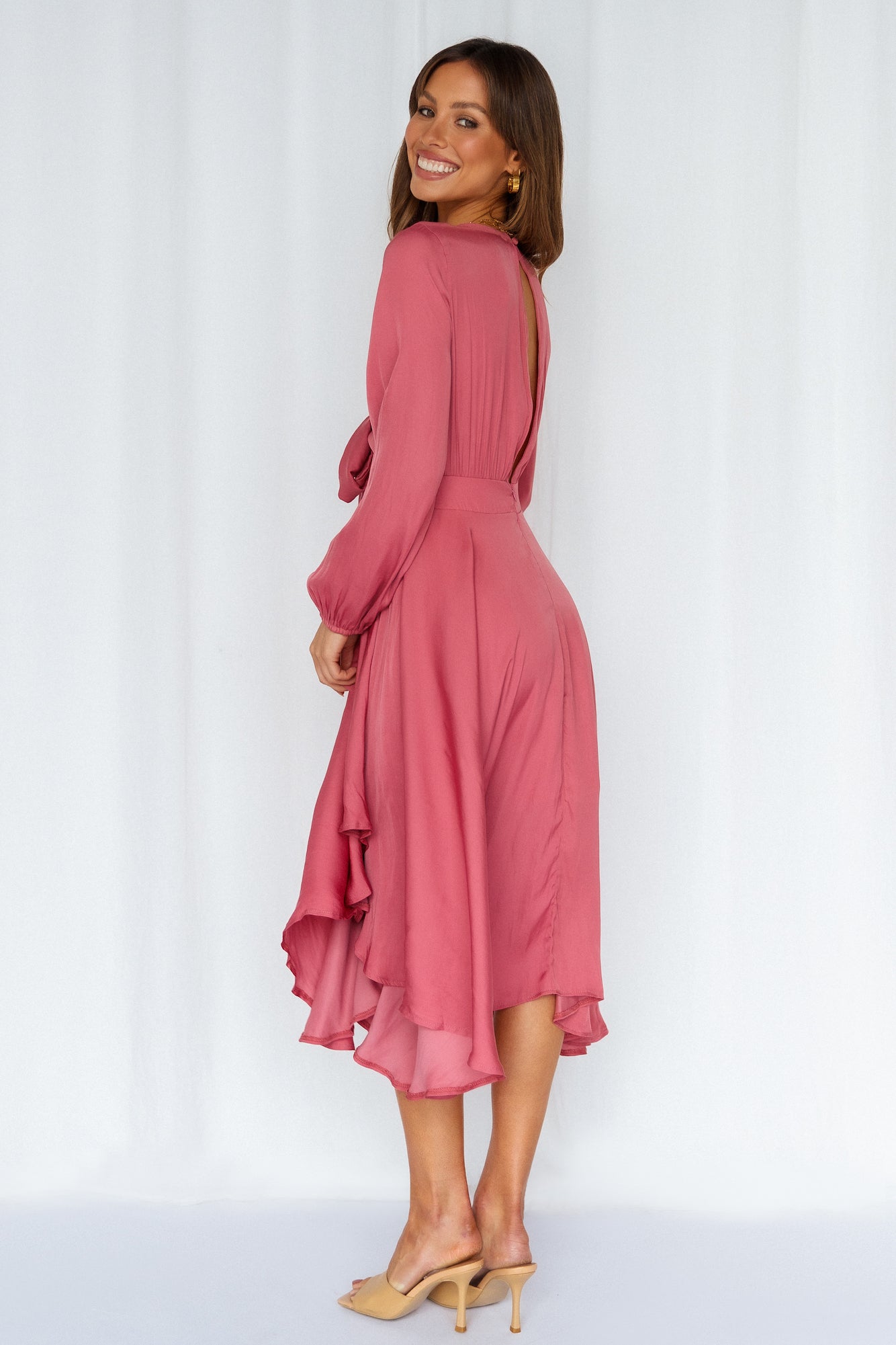 Talk Fast Midi Dress Blush