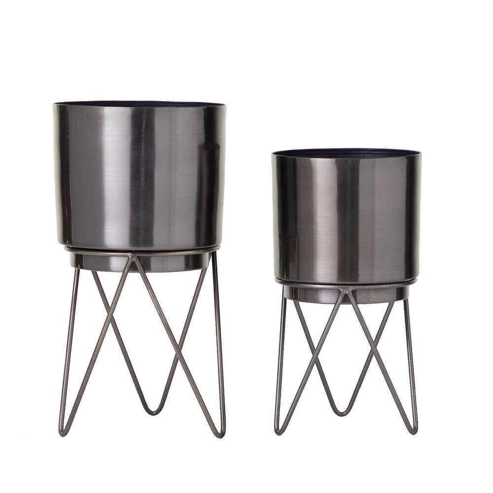 CosmoLiving by Cosmopolitan Metal Modern Planter (Set of 2)   S/2 12\