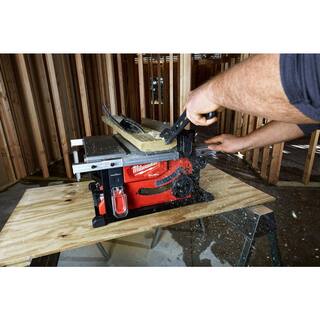 MW M18 FUEL ONE-KEY 18-Volt Lithium-Ion Brushless Cordless 8-14 in. Table Saw with Stand and 10 in. Miter Saw with Stand 2736-20-2734-20-48-08-0561-48-08-0551