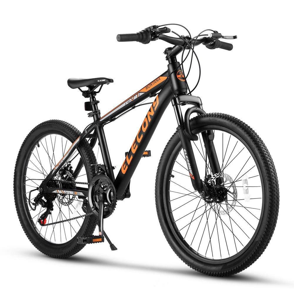 24 in. Mountain Bike Shimano 21 Speed Mountain Bicycle with Mechanical Disc Brakes in Black FY-W110680675