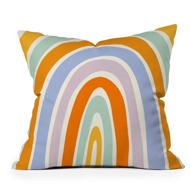 Lane And Lucia Mod Rainbow Square Throw Pillow Orange Deny Designs