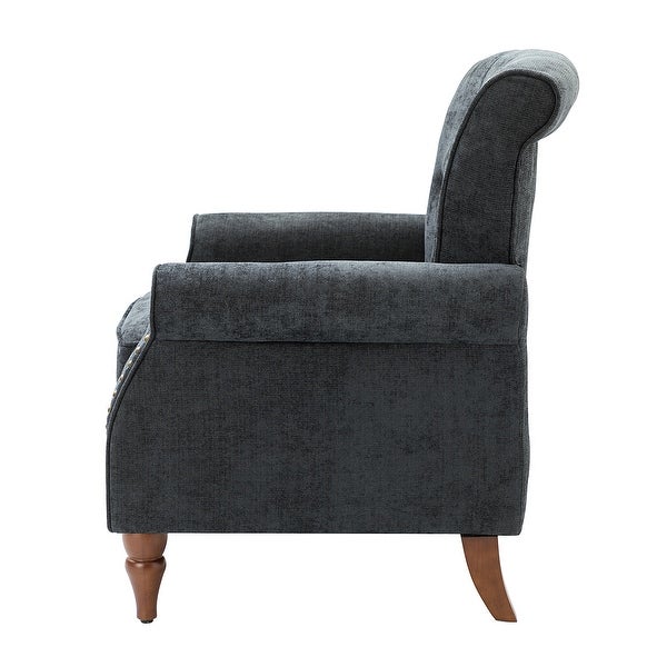 Indiges Transitional Comfy Nailhead Accent Arm Chair with Tufted Back by HULALA HOME