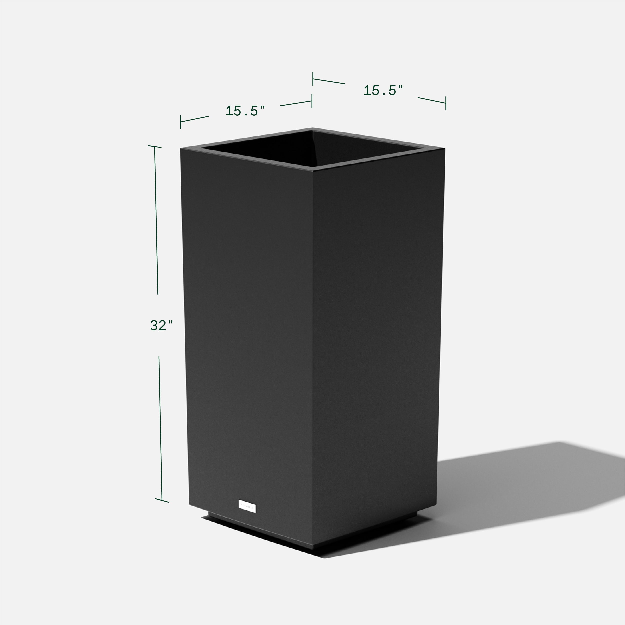 Veradek Block Series Pedestal Tall Planter Black