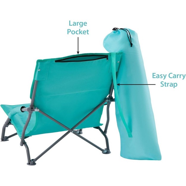 Maui And Sons Comfort Sling Back Bag Beach Camping Picnic Chair Teal