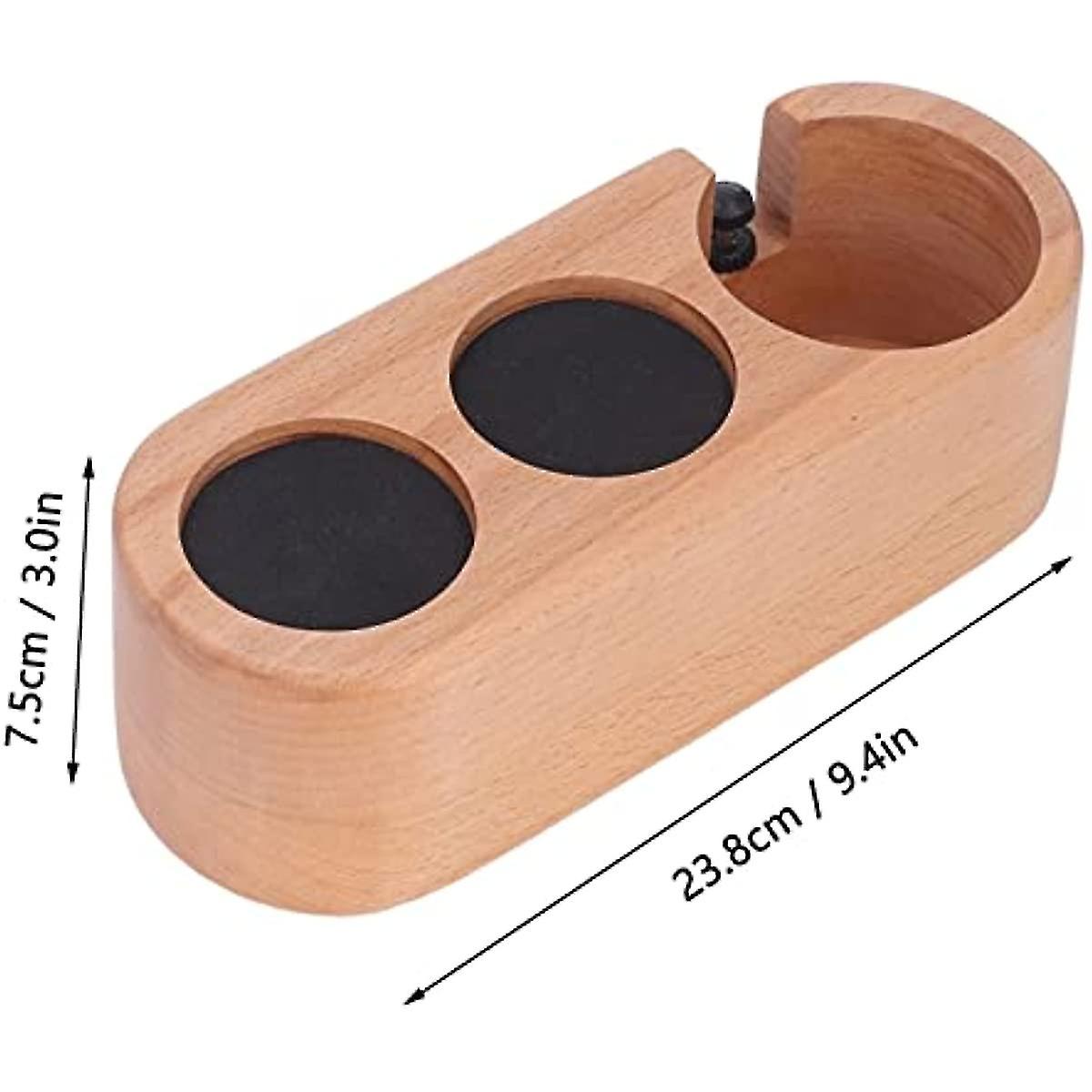 Coffee Tamper Holder Coffee Tamper Station Wooden Base Bar Tamper Storage Stand Holder 3 Holes 58mm For Kitchen Restaurant Espresso Coffee Maker