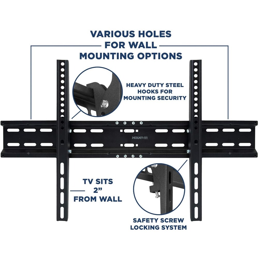 Mount It! Low Profile TV Wall Mount Tilt Bracket for Flat Screens  Fits 32' 80\