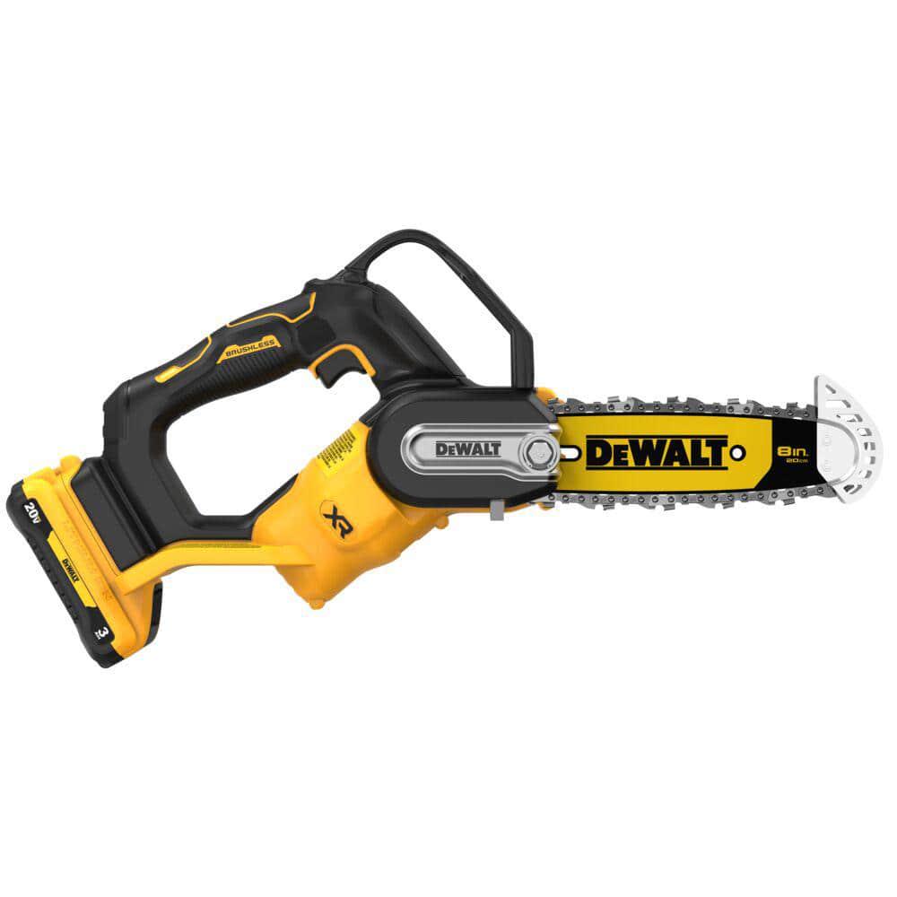 DEWALT 8 in 20Volt LithiumIon Pruning Electric Battery Chainsaw Kit with 3Ah Battery and Charger