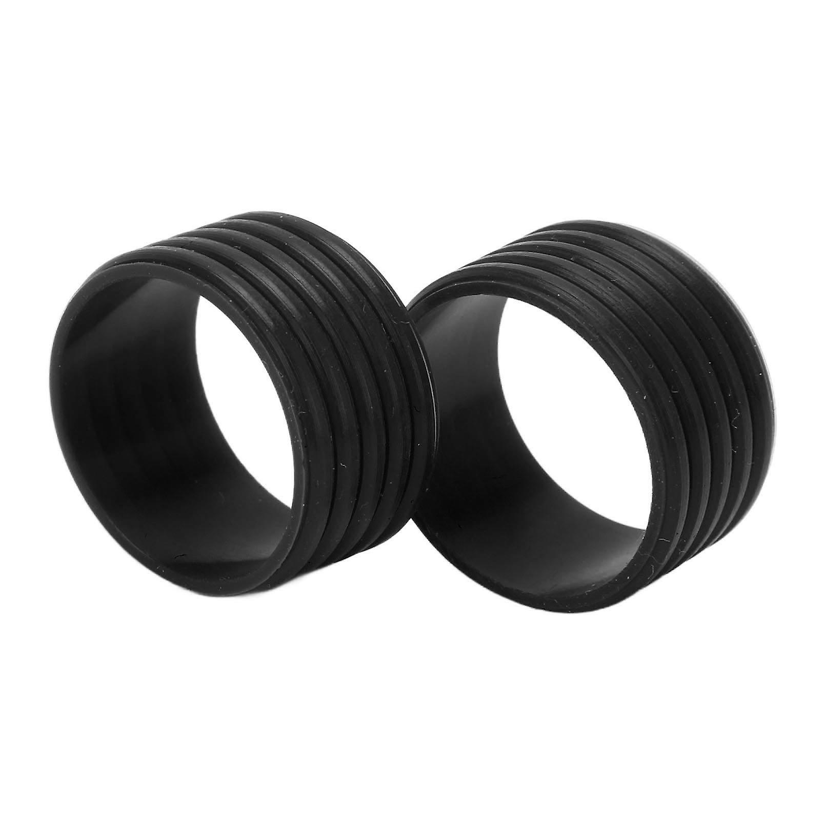 2pcs/set Tennis Racket Handle Silicone Ring Sweat Absorption Tennis Overgrip Fixing Ringblack