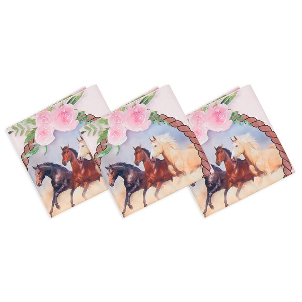 3 Pack Horse Plastic Table Covers， Cowgirl Birthday Party Supplies for Girls (54 x 108 In)