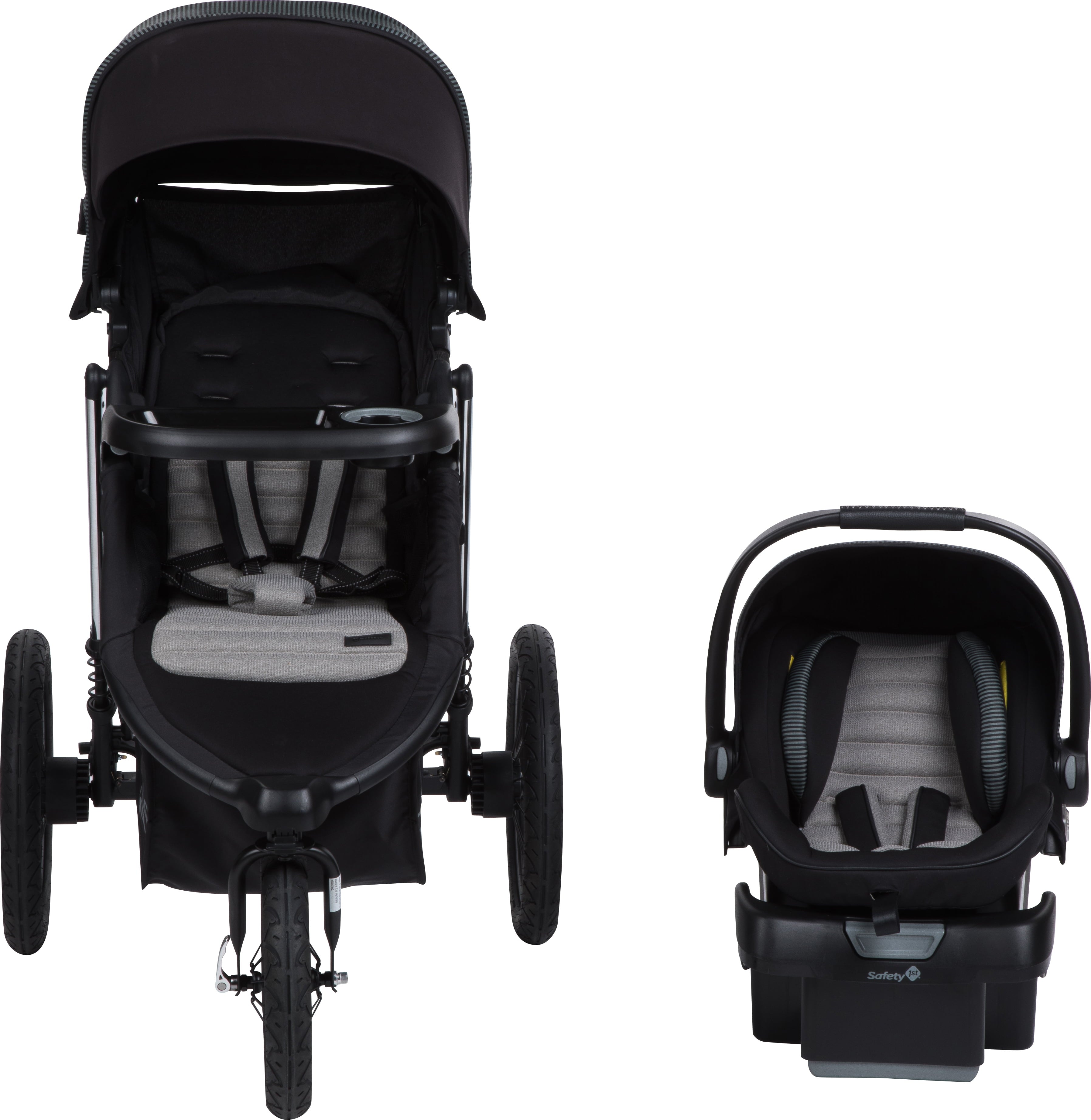 Monbebe Rebel II Travel System, Gray and Black Pinstripe