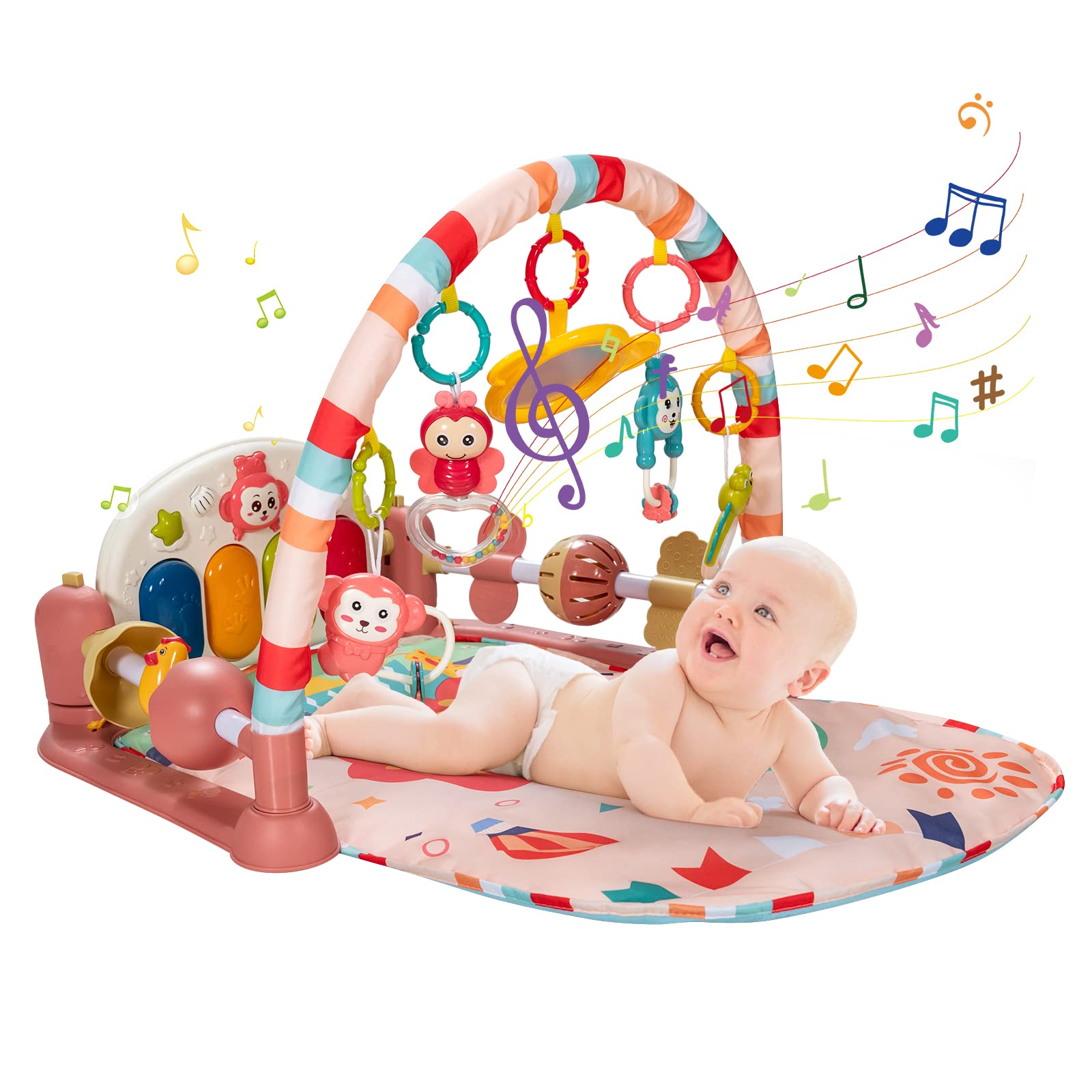 Baby Play Mat, Kick and Play Piano Gym with Projector