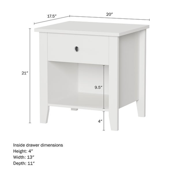 Porch and Den Tualaway White Finish 1-drawer End Table