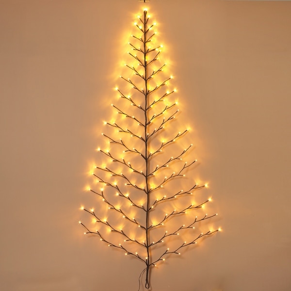 6 ft Tall Christmas Tree Wall Hanging with 180 Warm White LED Lights