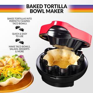 TACO TUESDAY 100 sq. in. Red Tortilla Bowl Maker with Indicator Lights TTTB1RD