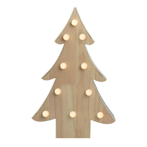 Lighted 3d Wooden Christmas Tree Tabletop Decor