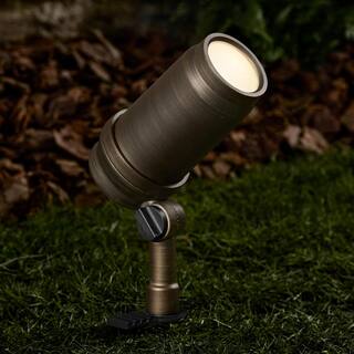 Hampton Bay Low Voltage Landscape Antique Brass Adjustable Beam Spotlight with 3.6-Watt 400-lumen Integrated LED LST-NU4BR3000K