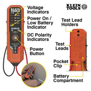 Klein Tools Digital ACDC Voltage and GFCI Receptacle Test Set ET40VP