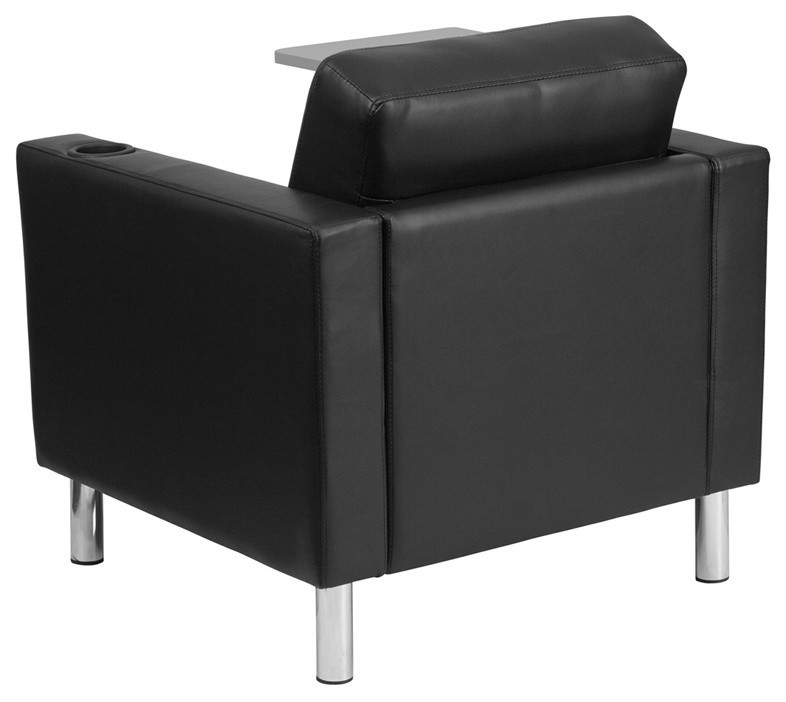 Black Leather Guest Chair   Contemporary   Armchairs And Accent Chairs   by Furniture East Inc.  Houzz