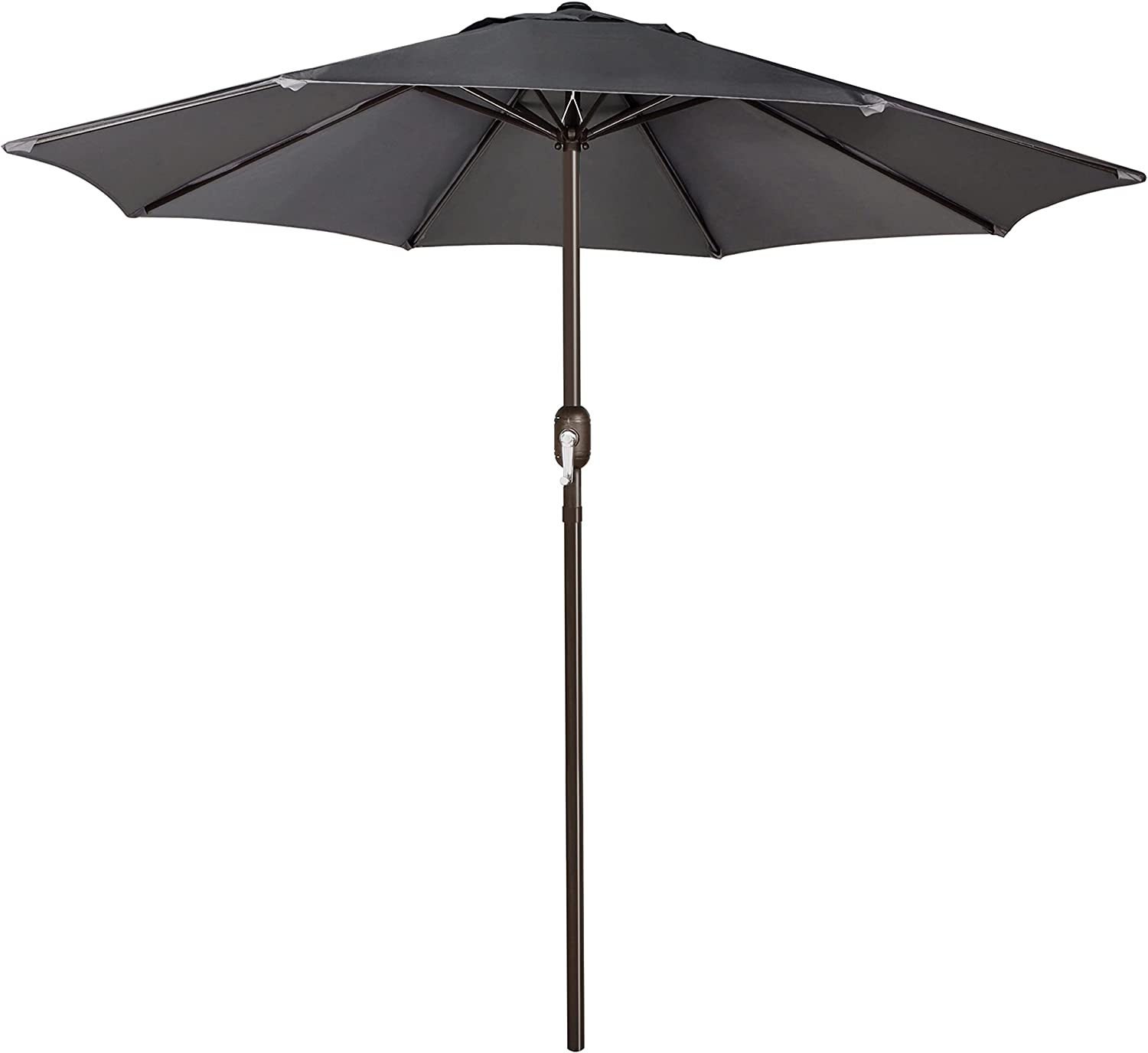 9' Outdoor Market Patio Umbrella with Push Button Tilt and Crank, 8 Ribs (Tan)