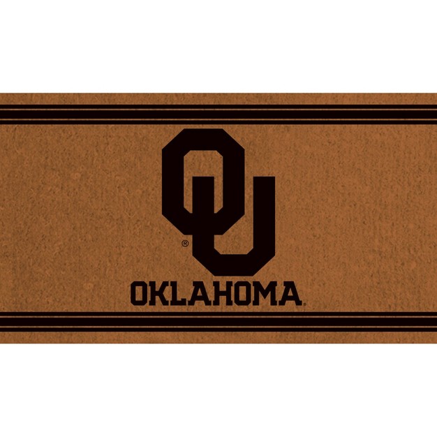 Evergreen University Of Oklahoma Logo Turf Mat Brown 28 X 16 Inches Indoor Outdoor Doormat