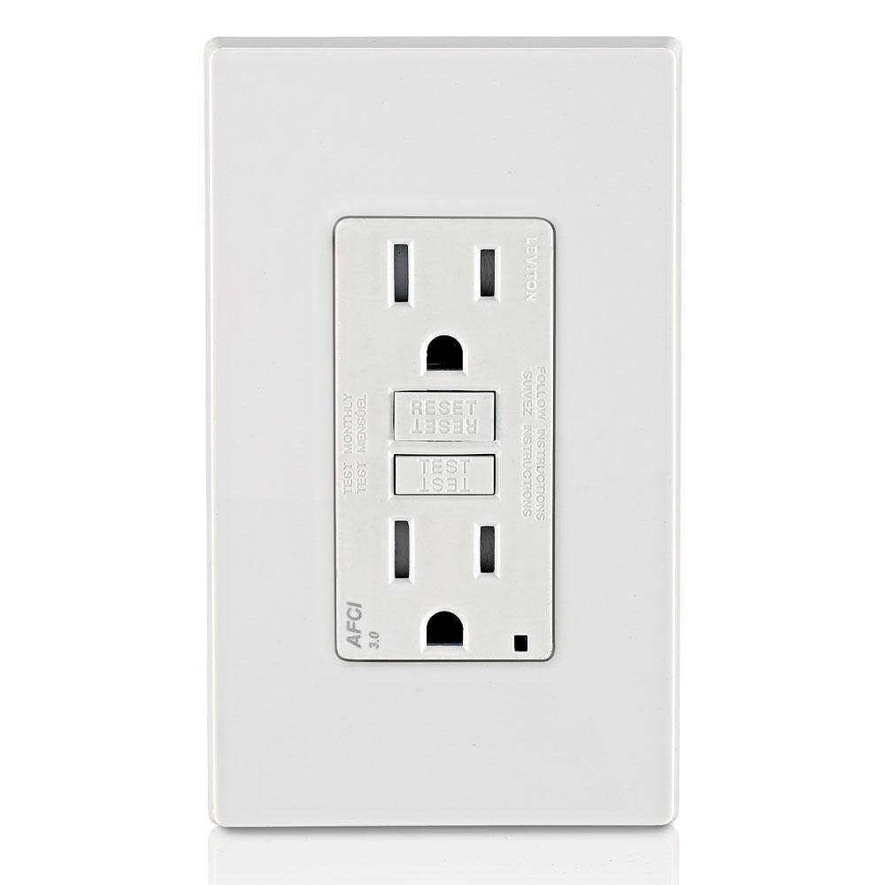 Leviton 15 Amp Tamper Resistant AFCI Outlet White R32-AFTR1-0KW