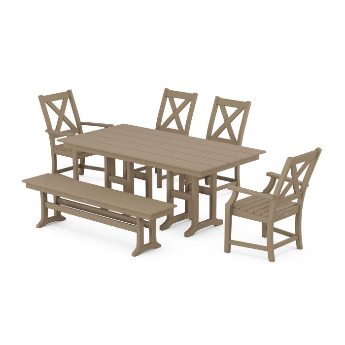 Polywood Braxton 6-Piece Farmhouse Dining Set in Vintage Finish PWS1169-1-V