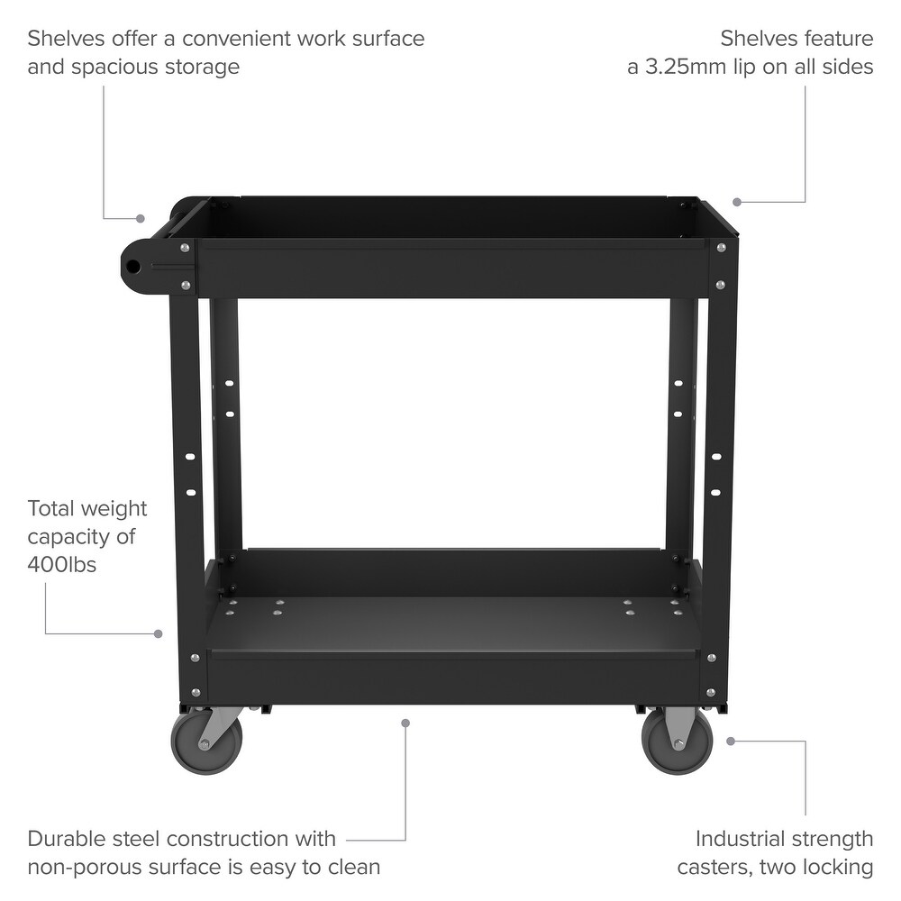 Hirsh RTA Utility Cart 36 x 24  Black   6.100 X 26.380 X 38.980