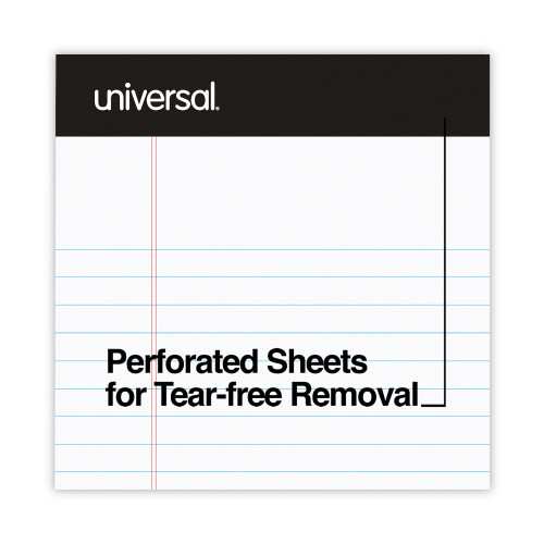 Universal Premium Ruled Writing Pads， Narrow Rule， 5 x 8， White， 50 Sheets， 12/Pack (57300)