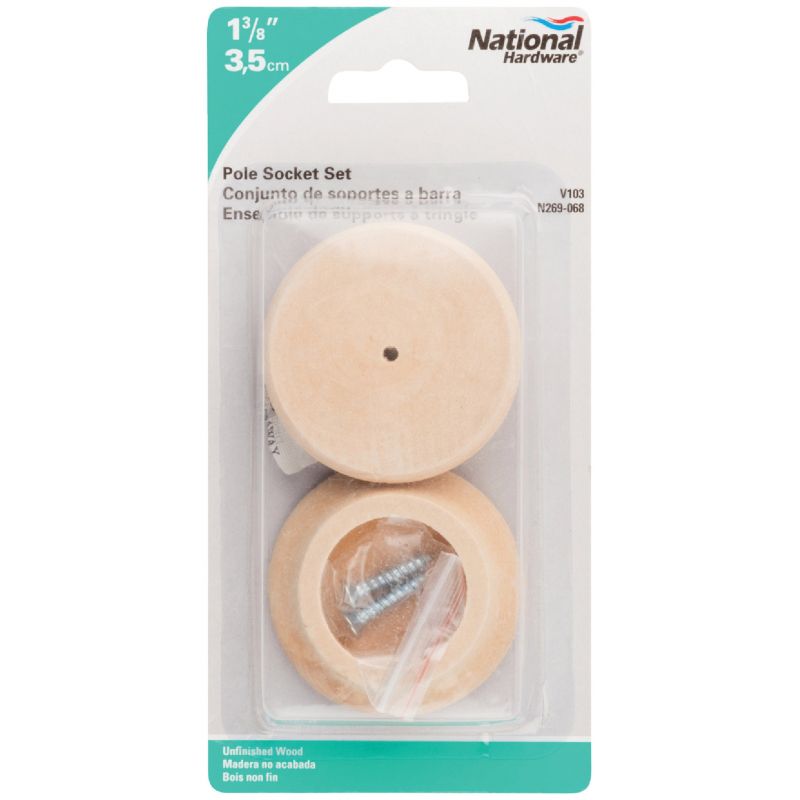 National Closet Rod Socket Natural