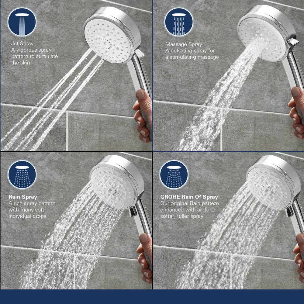 GROHE Vitalio 5-spray 7 in. Dual Shower Head and Handheld Shower Head in Chrome 26520000